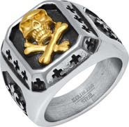 STEELTIME Men's Skull and Crossbones Ring