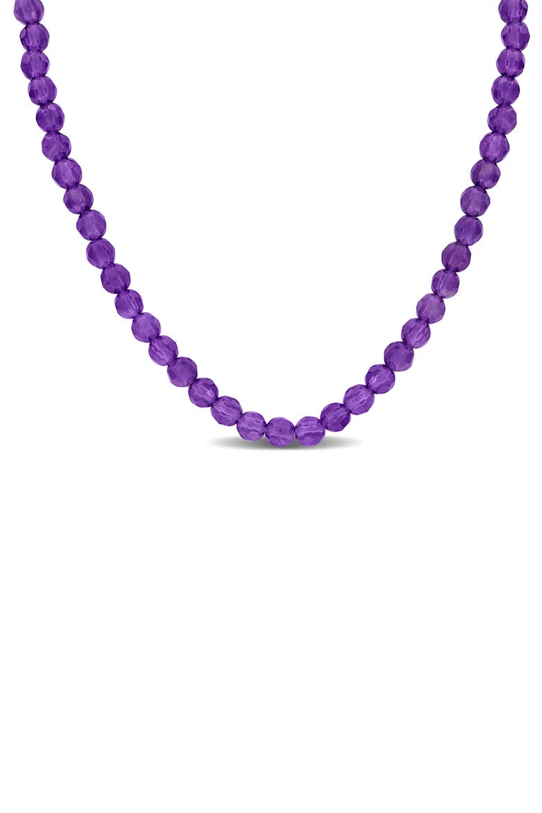 Fancy Cut Beaded Necklace, Main, color, PURPLE