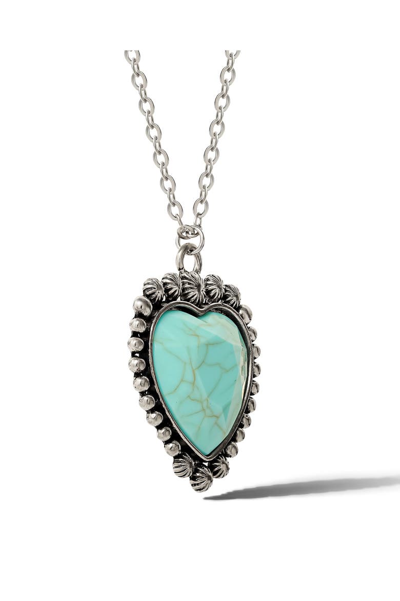 Blue Heart Necklace, Alternate, color, Silver, Turquoise