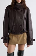Acne Studios Laris Leather Crop Trench Coat