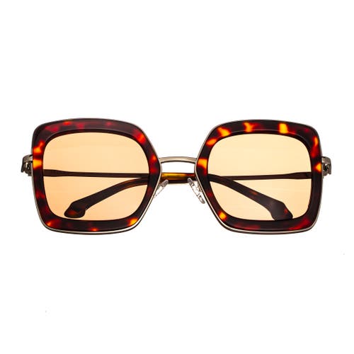 Bertha Ladies Tortoise Square Sunglasses Brsit106-3 In Tortoise