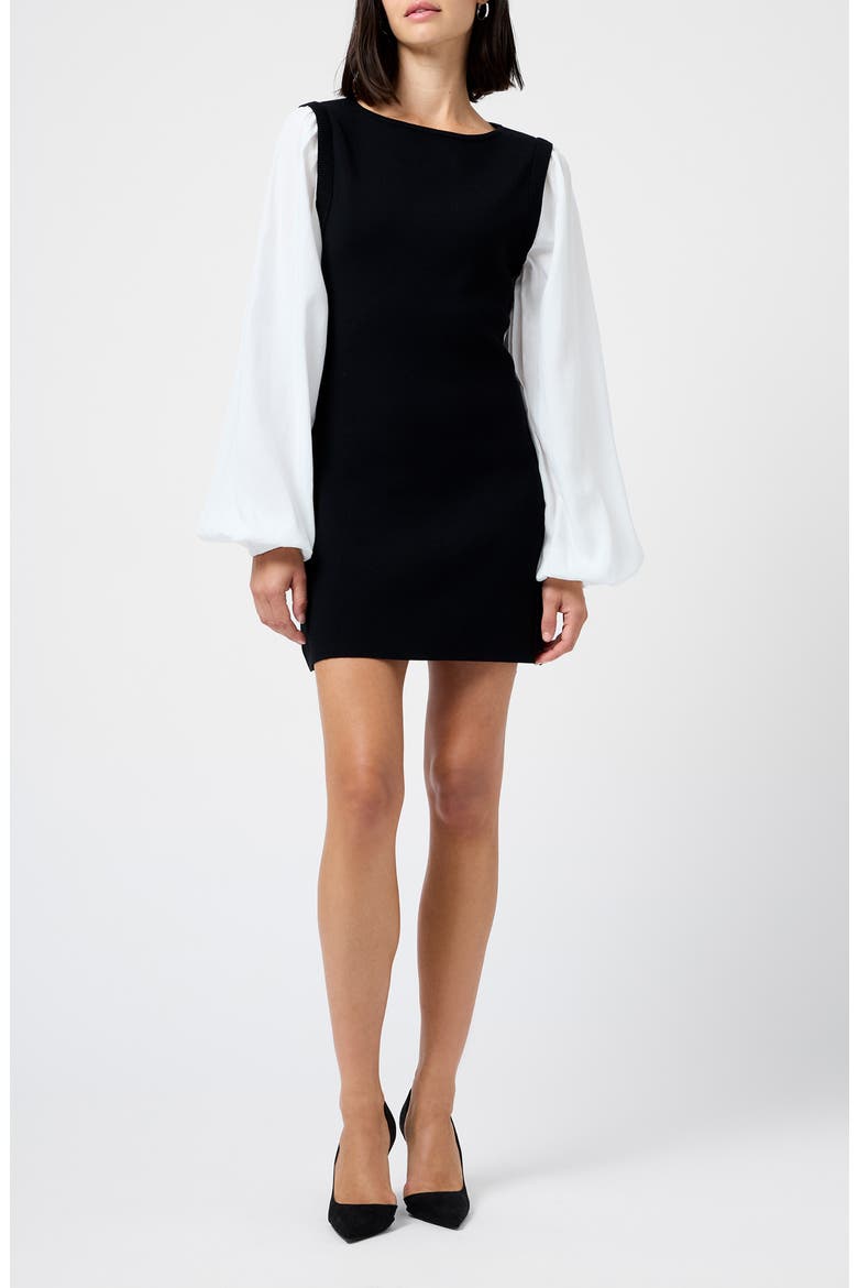 Maxime Long Sleeve Shift Dress, Main, color, BLACK-SUMMER WHITE