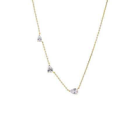 CZ Multi Pear Embedded Necklace