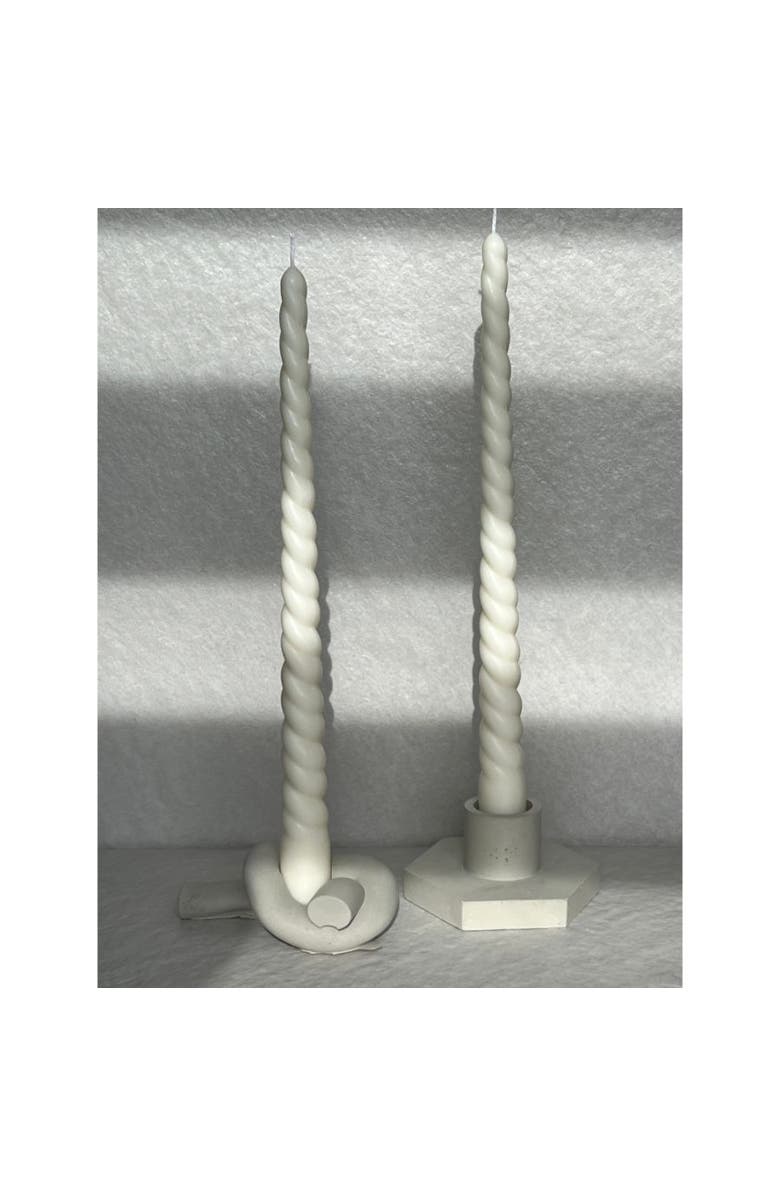 Aaram Luxe Spiral Taper Candles - Set of 2, Alternate, color, Natural