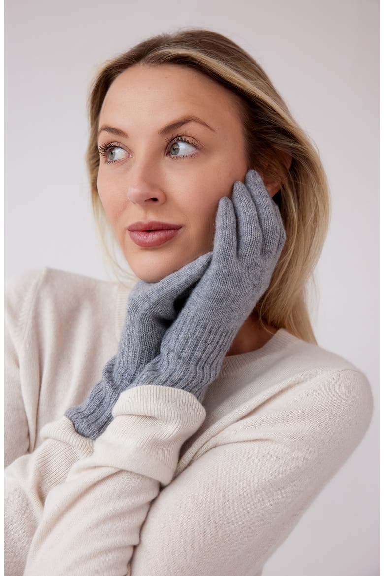 Cashmere Tech Gloves, Alternate, color, BLACK ROCK