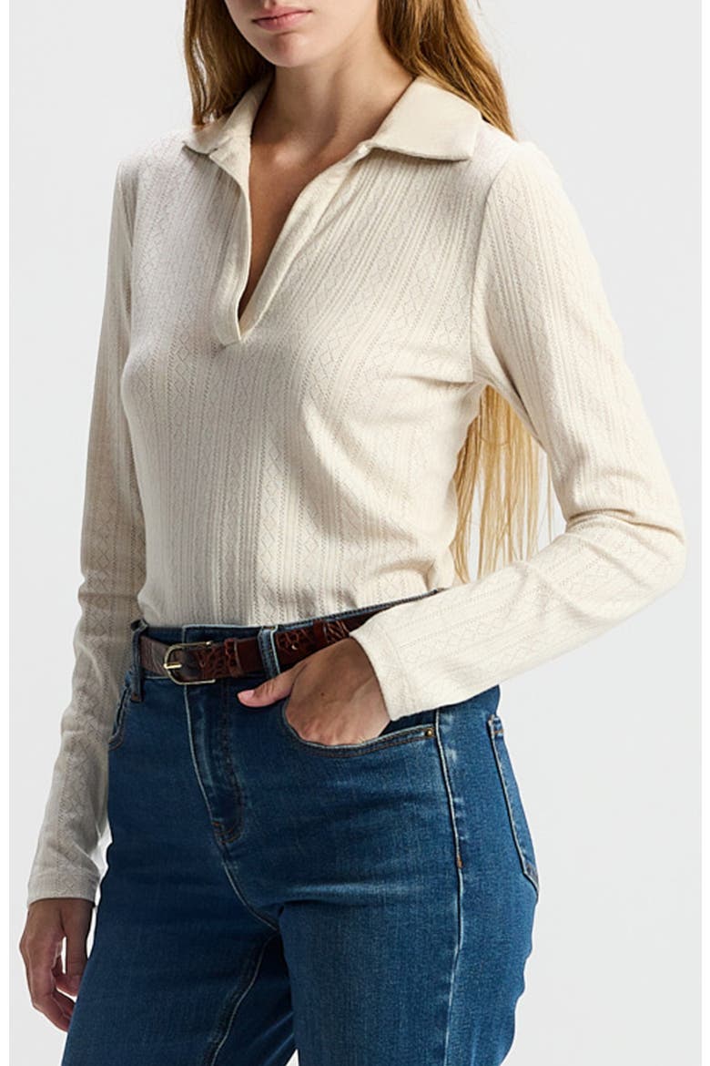 Daya Textured Knit V-neck Top, Alternate, color, Stone