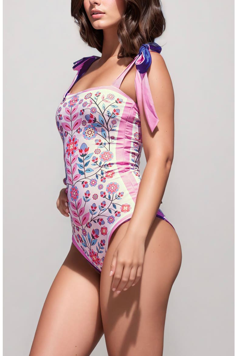 Pink Garden Reversible One Piece Swimsuit, Alternate, color, Pink