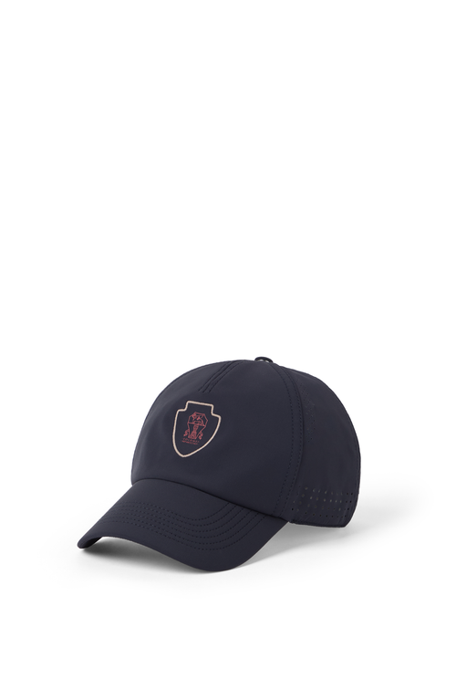 Brunello Cucinelli Baseball Cap In Tech Fabric With Logo In Navy Blue