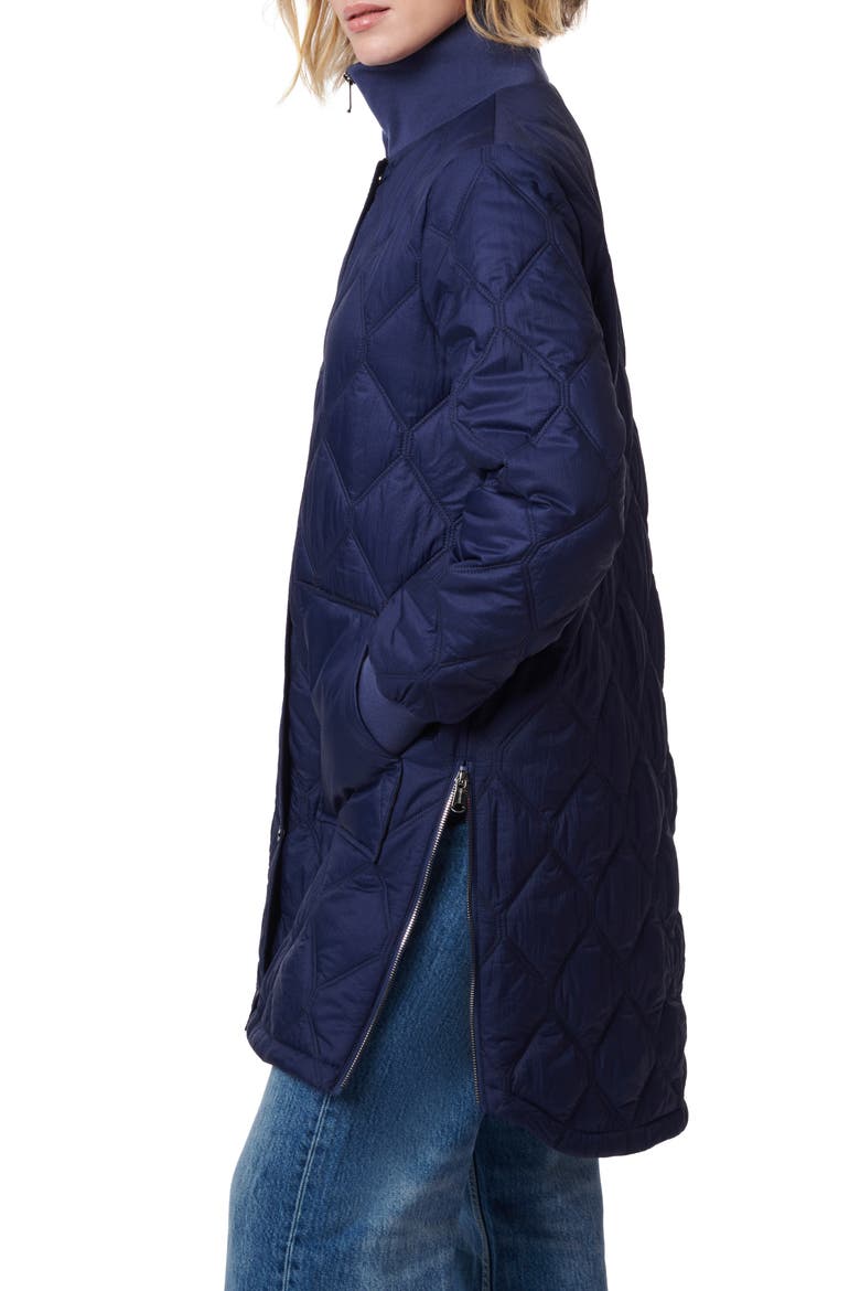 Rib Trim Quilted Liner Jacket, Alternate, color, NAVY