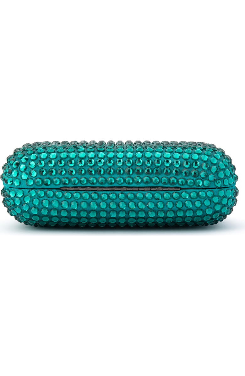 Olga Berg Caydence Hot Fix Crystal Clutch, Alternate, color, Emerald
