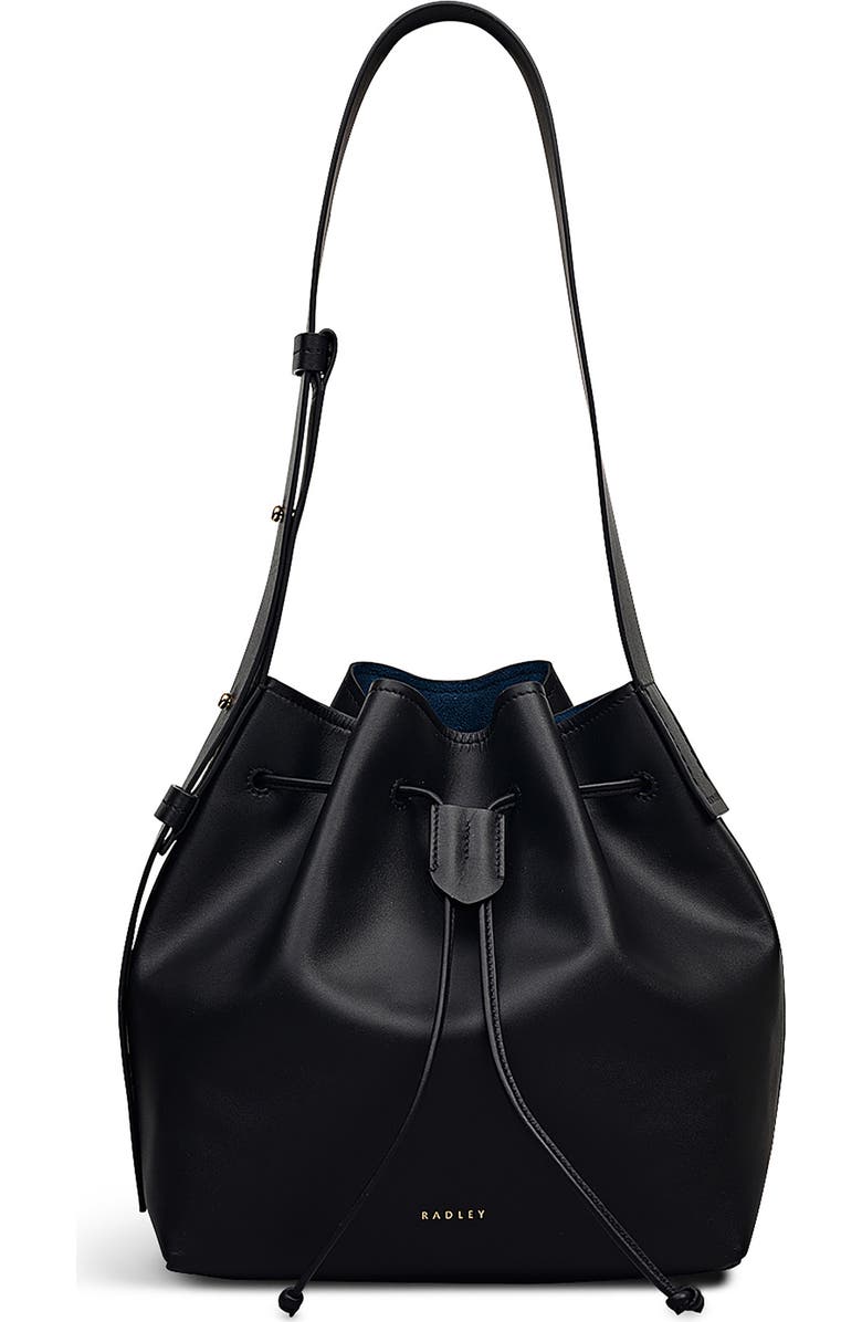 Radley York Leather Bucket Bag, Main, color, Black