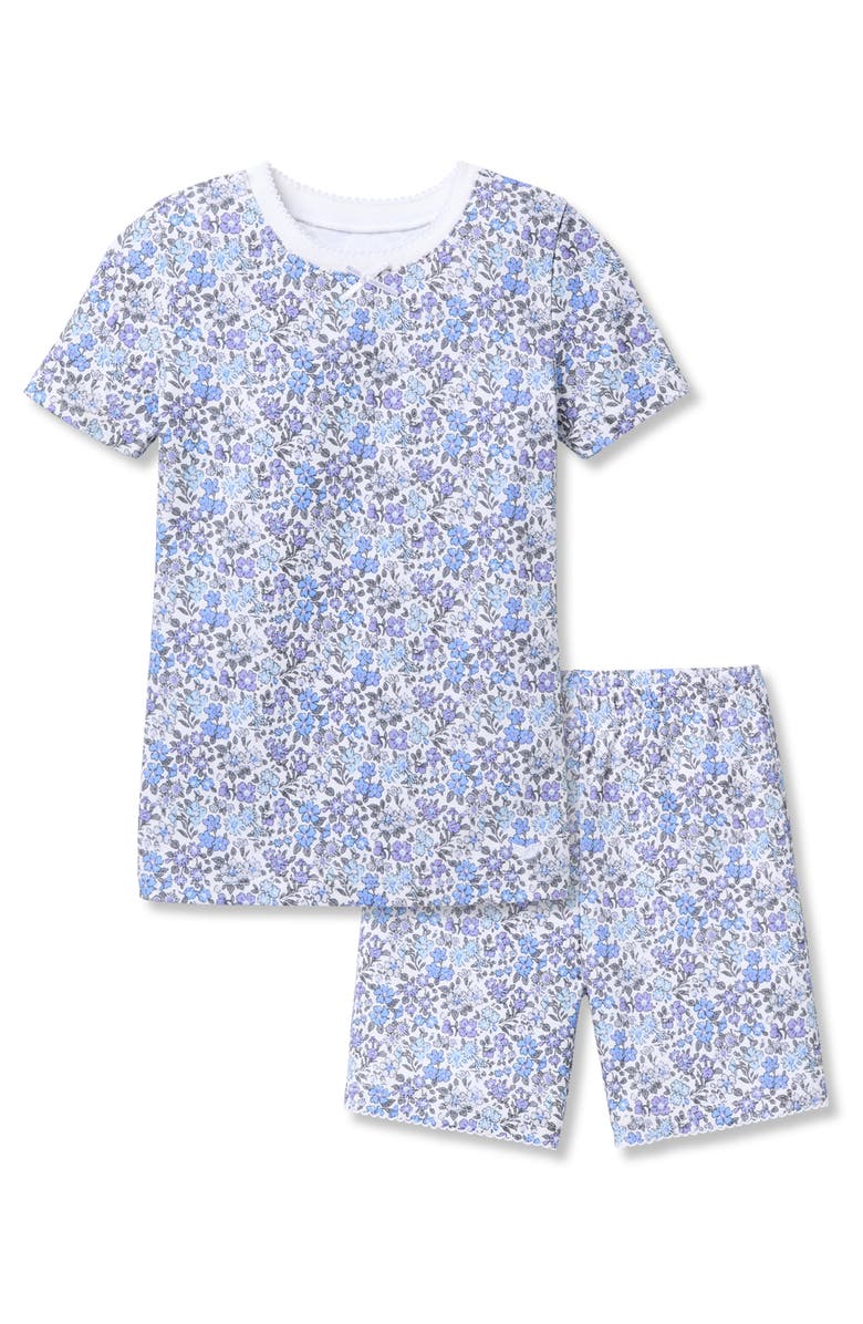 Petite Plume Kids' Fitted Two-Piece Pima Cotton Pajamas, Main, color, Blue