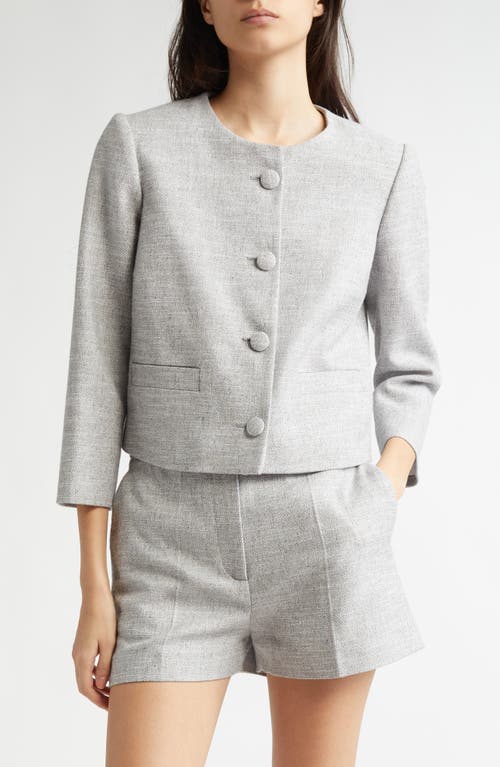 Eleventy Cotton Blend Crop Jacket In Light Melange Grey