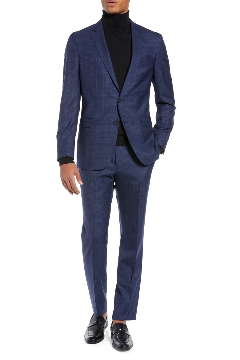 Novan/Ben Slim Fit Check Wool Suit, Main, color, OPEN BLUE
