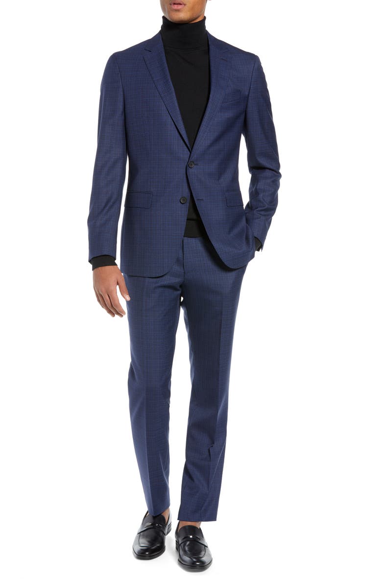 BOSS Novan/Ben Slim Fit Check Wool Suit, Main, color, 