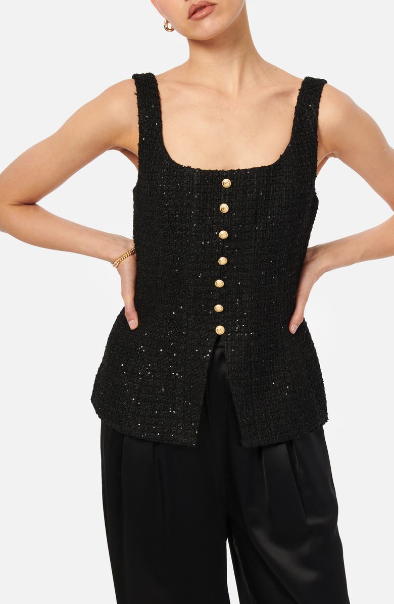 CAMI NYC Rosita Button Front Tweed Tank Top, Main, color, 