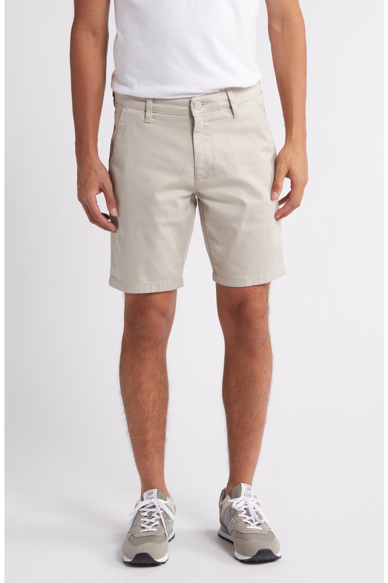 Arizona Flat Front Stretch Cotton Blend Shorts, Main, color, OYSTER SUMMER