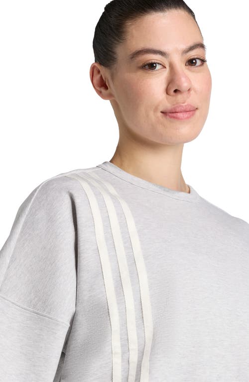 Adidas Originals Adidas 3-striped Boxy T-shirt In Gray