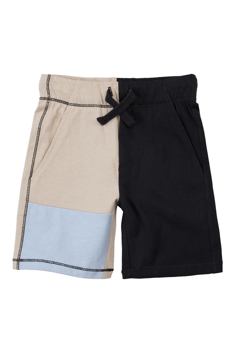 Kids' Colorblock Organic Cotton Shorts, Main, color, BLACK