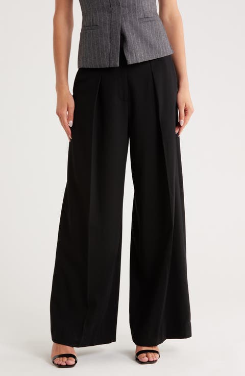 Ryder Pleated Front Wool Blend Bootcut Pants