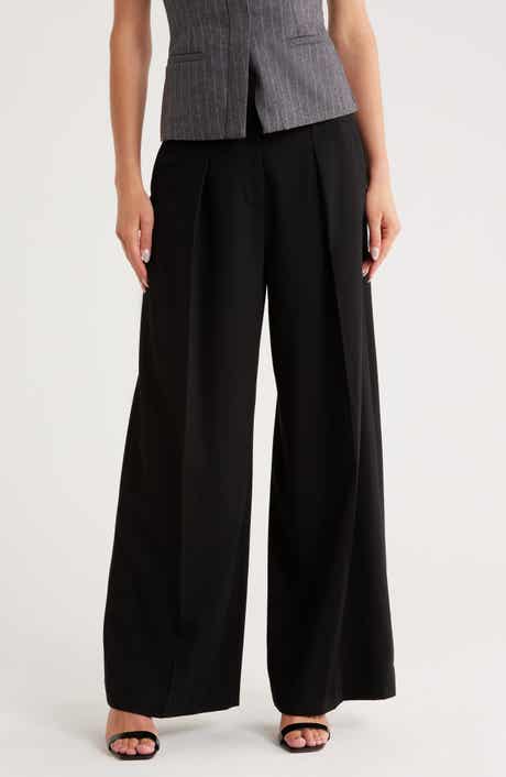 A.L.C. Ryder Pleated Front Wool Blend Bootcut Pants