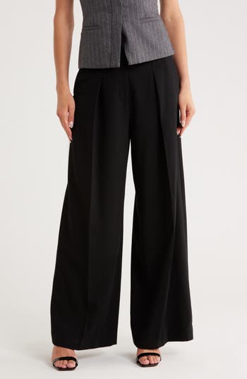 A.l.c . Ryder Pleated Front Wool Blend Bootcut Pants In Black