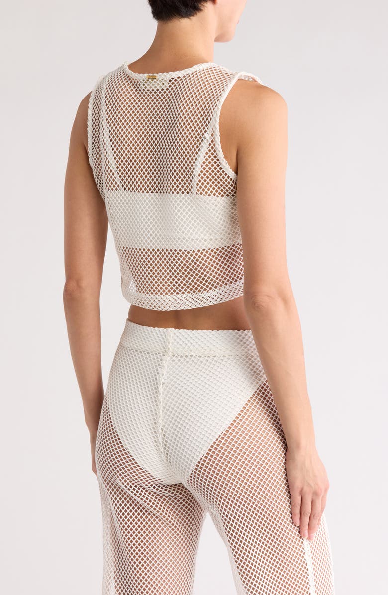 BOAMAR Filua Mesh Crop Top, Alternate, color, Vanilla