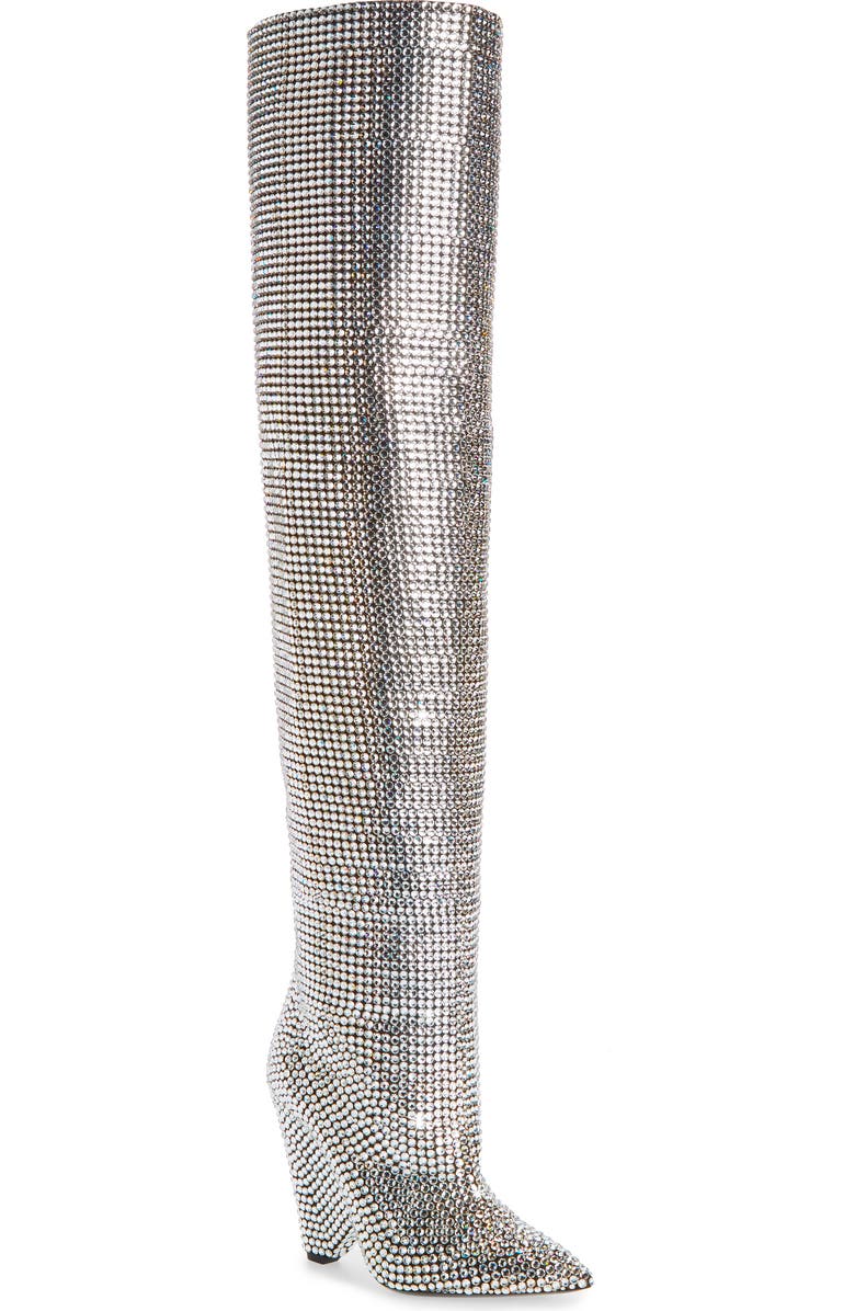 Saint Laurent Niki Crystal Embellished Boot, Main, color,
