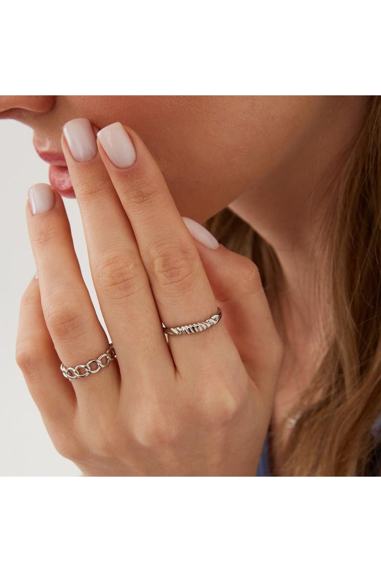 Sterling Silver Chain Ring, Alternate, color, Silver