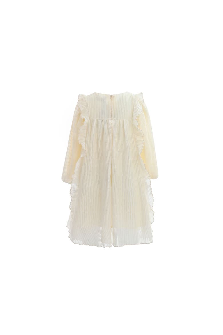 Pleated Bow Dress, Alternate, color, Cream