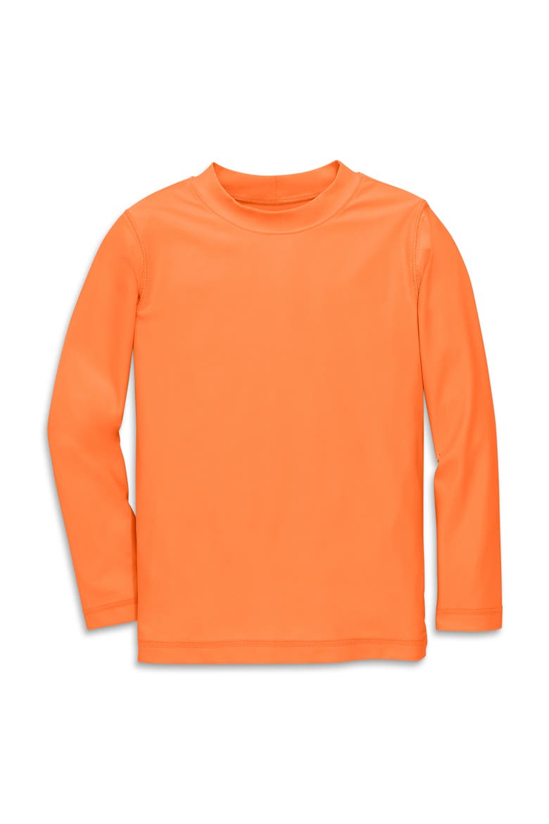 Kids Long Sleeve Rash Guard, Alternate, color, Cantaloupe