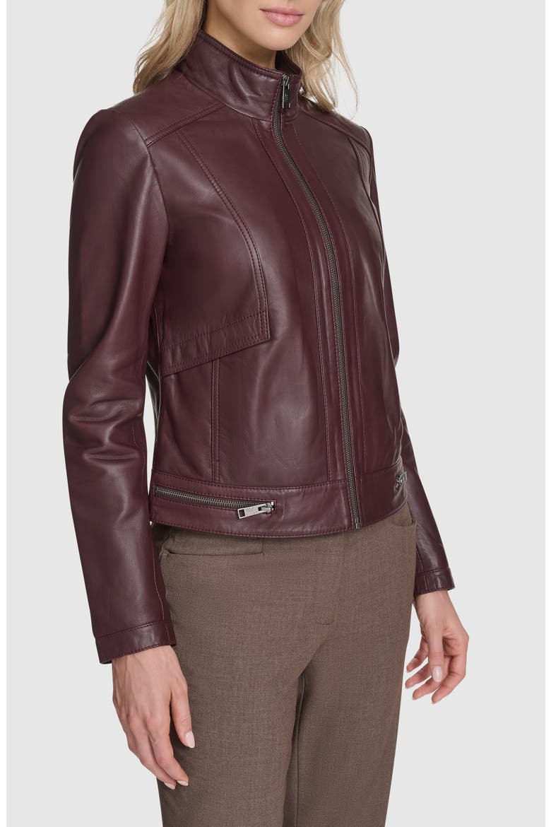 Rowan Leather Racer Jacket, Alternate, color, BURGUNDY