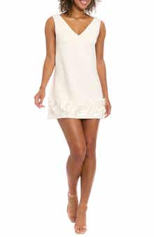 Flower Embellished Shift Dress