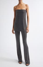 Alexander Wang Crystal Embellished Strapless Corset Jumpsuit