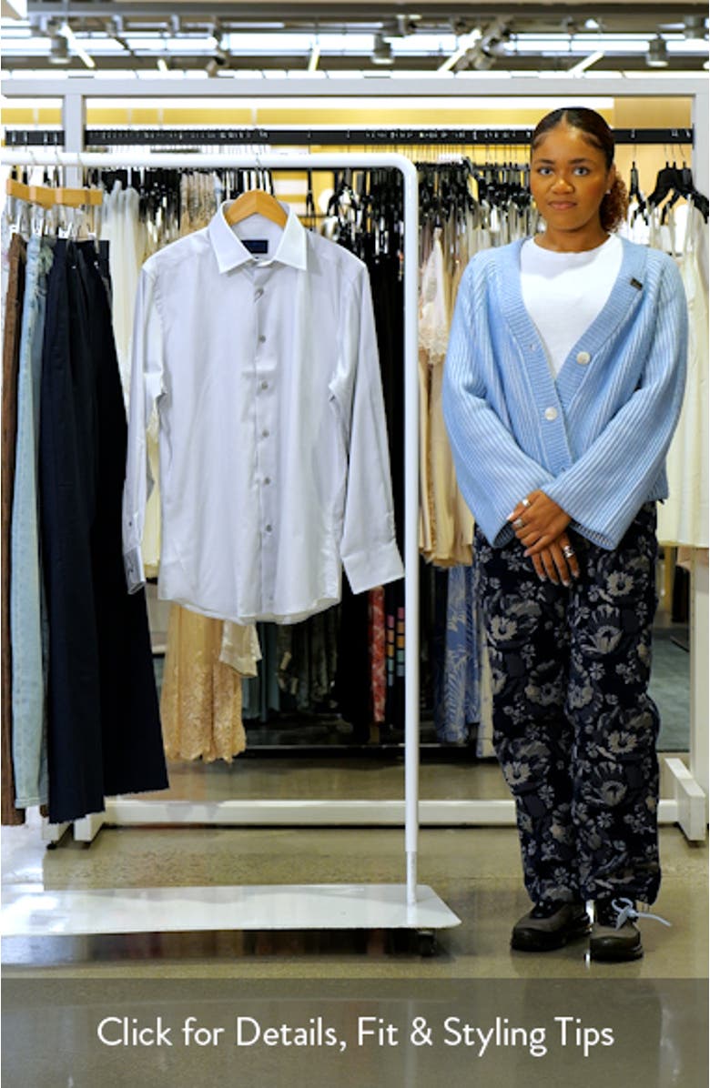 Trim Fit Geo Print Cotton Dress Shirt, sales video thumbnail