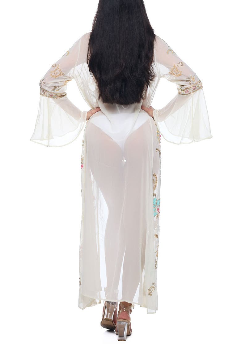 Crystal Embellished Cover-Up Duster, Alternate, color, WHITE MULTI