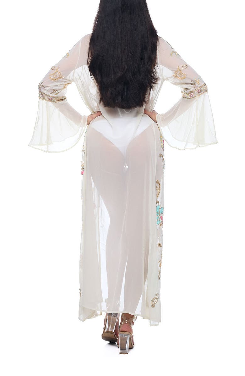 RANEES Crystal Embellished Cover-Up Duster, Alternate, color, White Multi