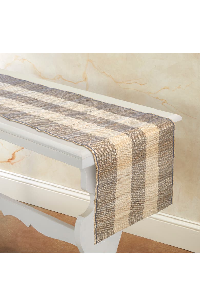 Sustainable Threads Madeleine Table Runner, Main, color, Dark Chocolate