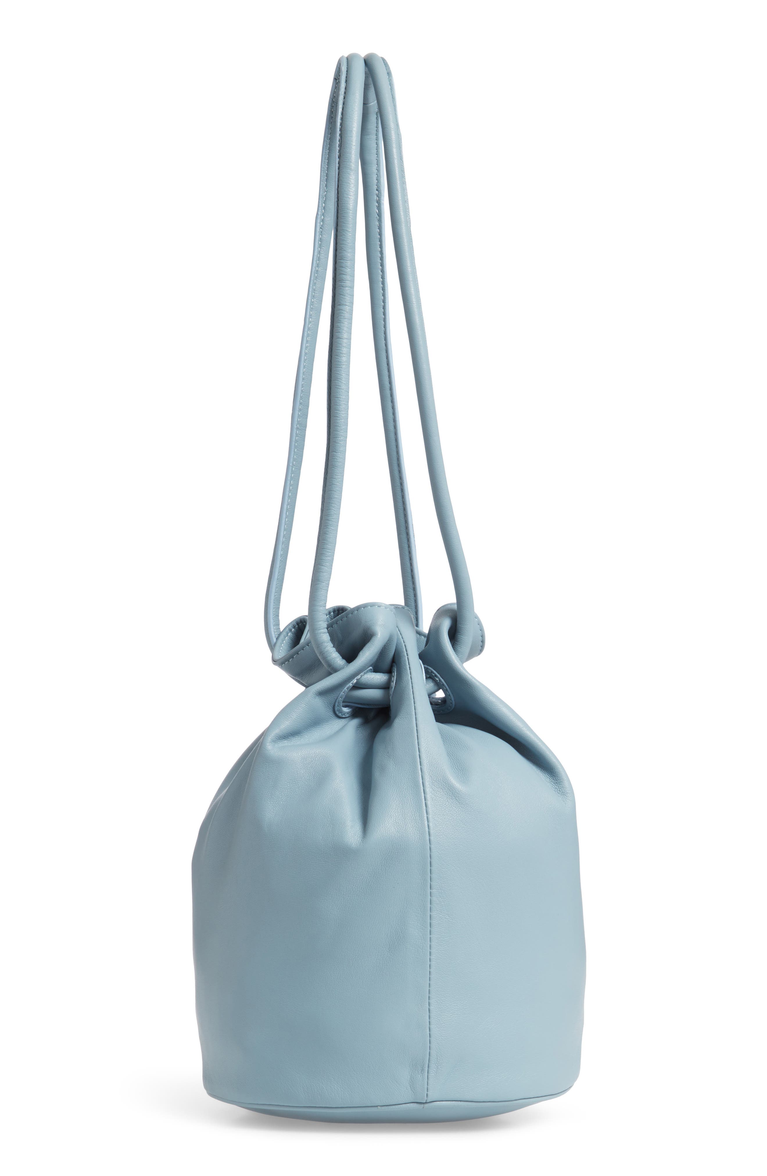 Mansur Gavriel Lambskin Leather Drawstring Pouch, Alternate, color, 