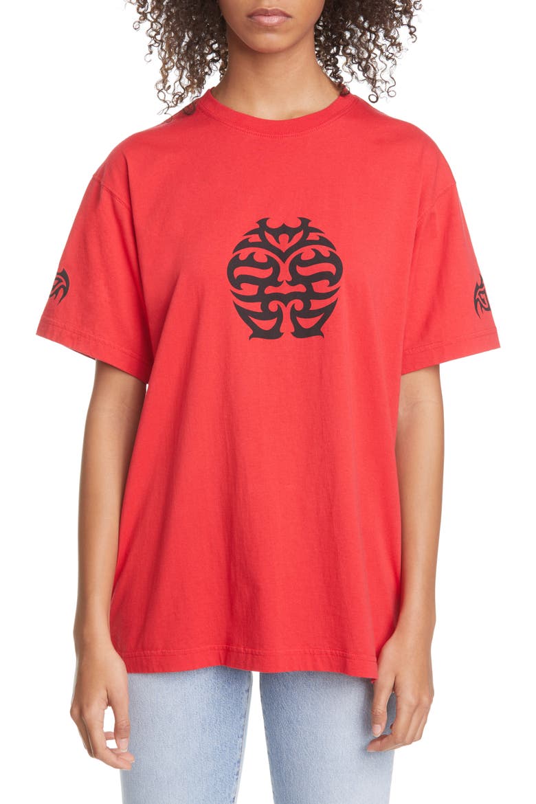 Good Fortune Cotton Tee, Main, color, RED