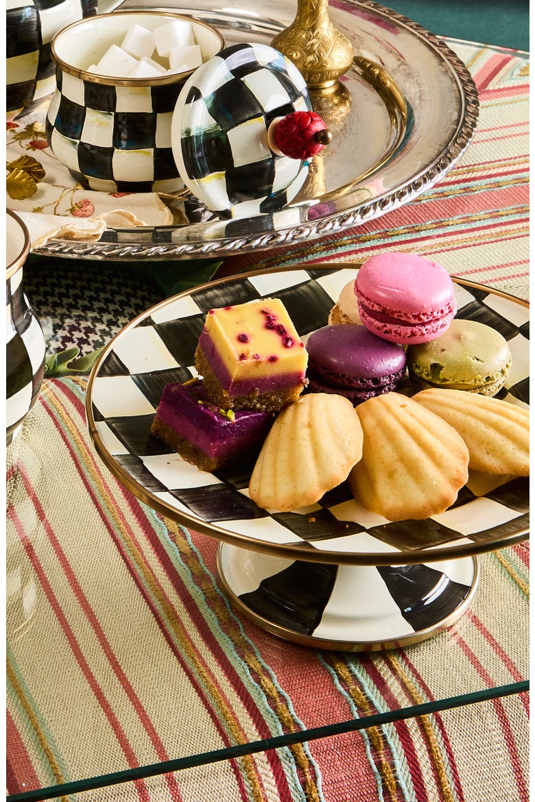 Courtly Check Mini Pedestal Platter, Alternate, color, COURTLY