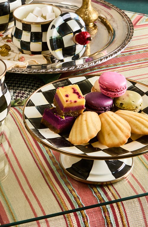 Mackenzie-childs Mackenzie Childs Courtly Check Mini Pedestal Platter In Multi