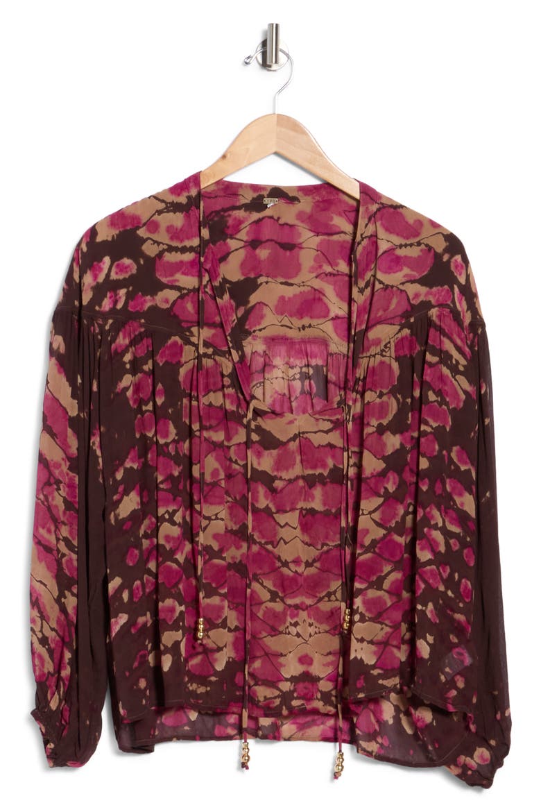 Abbey Beaded Mandarin Collar Top, Main, color, WILD ORCHID BOA
