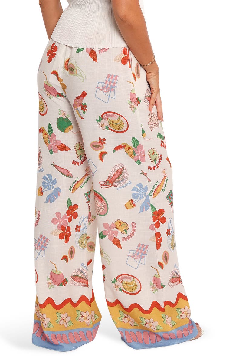 Petal & Pup Suit Print Wide Leg Pants, Alternate, color, Alfresco