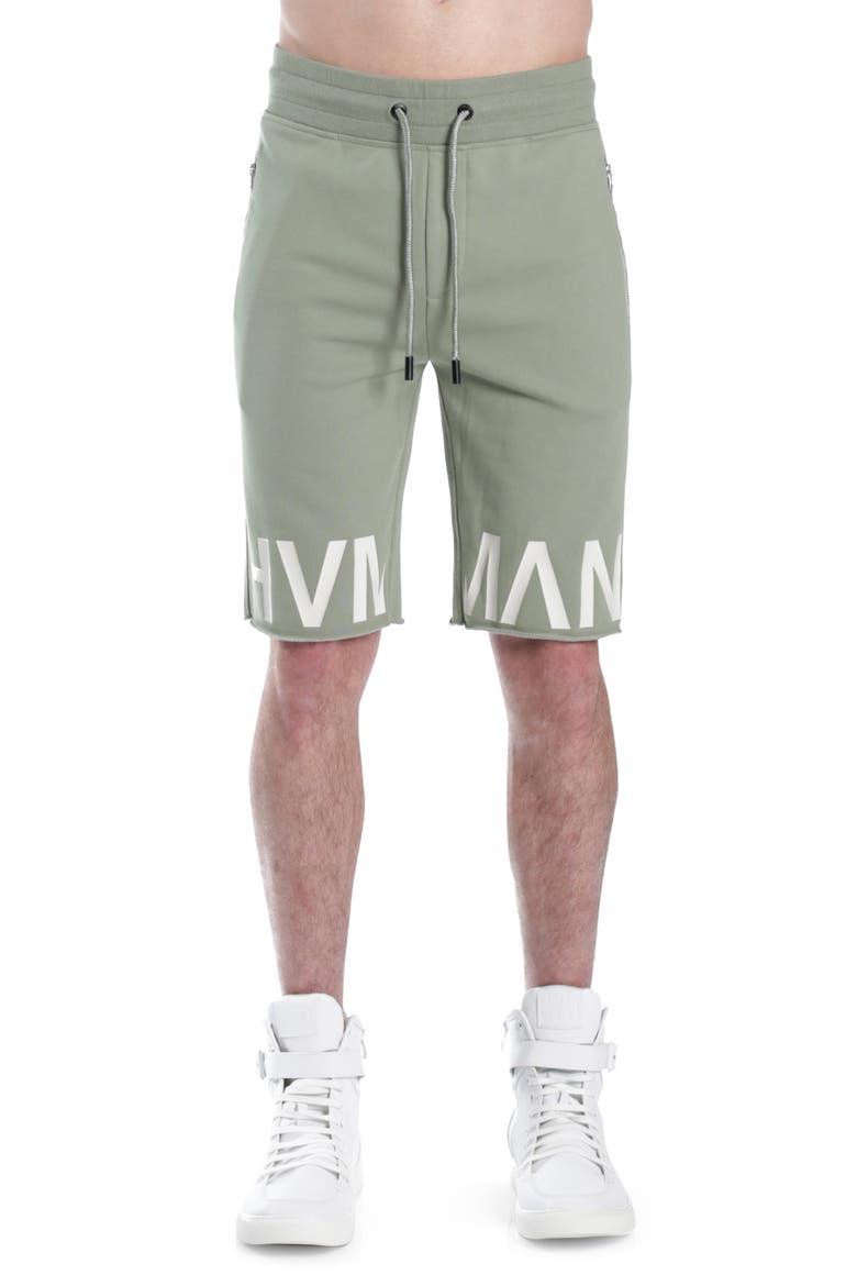 Logo French Terry Sweat Shorts, Main, color, GREEN