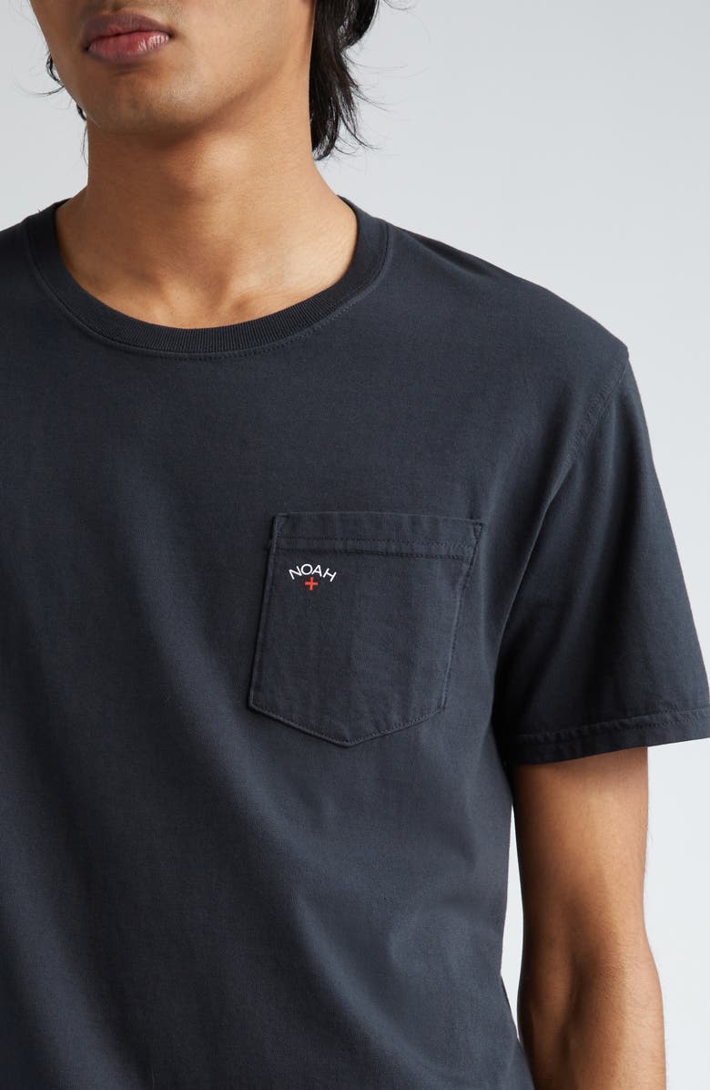Noah Core Logo Cotton Pocket T-Shirt, Alternate, color, Black