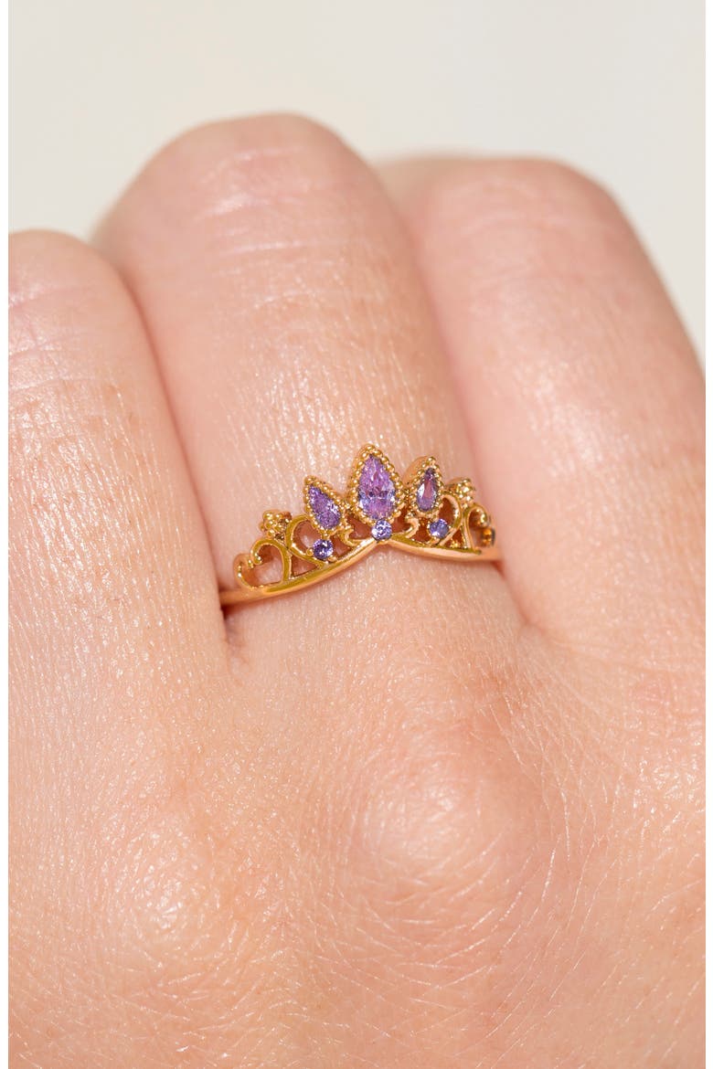 Disney Princess Tangled Rapunzel Tiara Ring, Alternate, color, GOLD/ PURPLE