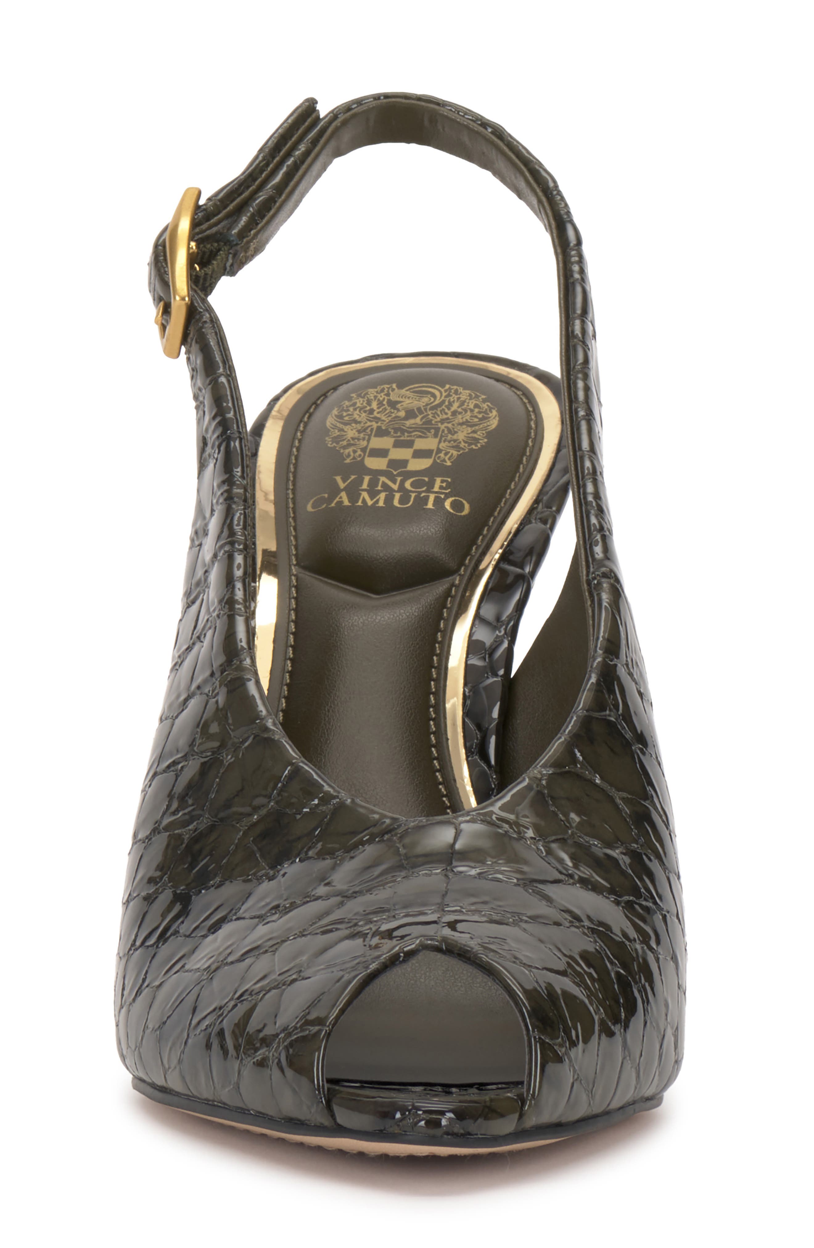 Helenza Peep Toe Slingback Pump, Alternate, color, DEEP FOREST