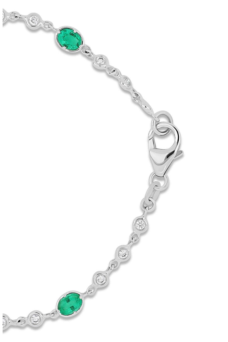 18K Gold El Mar Emerald & Diamond Tennis Bracelet, Alternate, color, 18KW