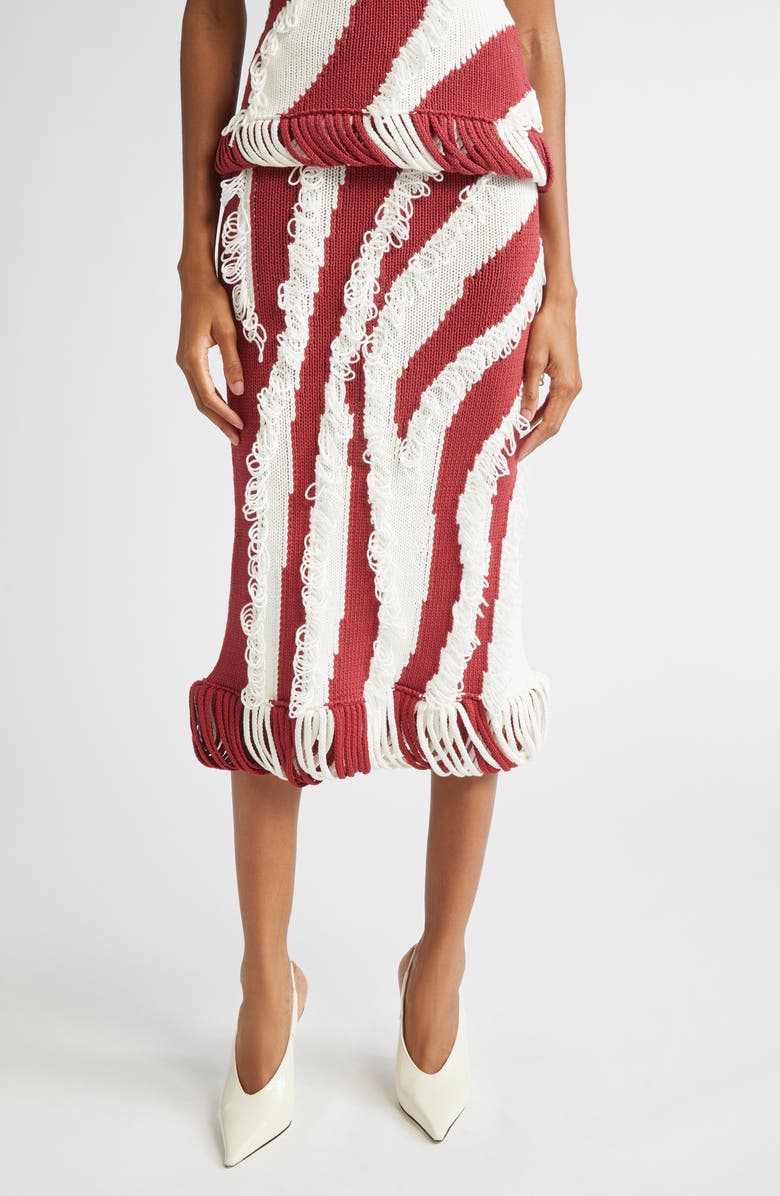 Diotima Roaring Knit Midi Skirt, Main, color, Paprika-White